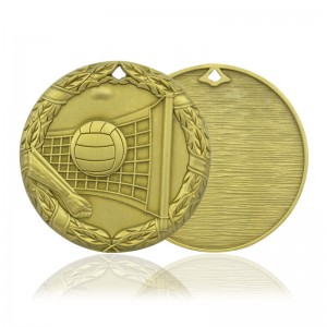 Fabryk Manufacturing Souvenir Goud Sulver Koper Metal Fuotbal Follybal Basketbal Oanpaste sporten medaljes Medaljon