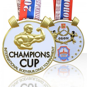 Sports Medals Manufacturer Custom Weightlifting Award Sport Medal 3D Metal Powerlifting Medals With Lanyard