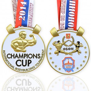 High Performance Custom Made 3D Silver Marathon Race Sports Awards Trophy Medal