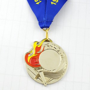 Qualityokary hilli 2D boş dizaýn dizaýn örtükli altyn slaýwer, arzan sink garyndysy boş metal medal