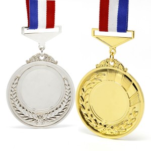 Hoge kwaliteit 2D uitgehold ontwerp plating gouden strook aangepaste goedkope zinklegering lege metalen medaille