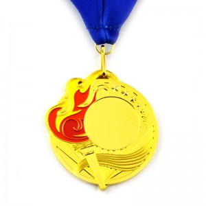 Qualityгары сыйфатлы 2D буш дизайн Дизайн каплау Алтын Сливер үзенчәлекле арзан цинк эретмәсе буш металл медаль