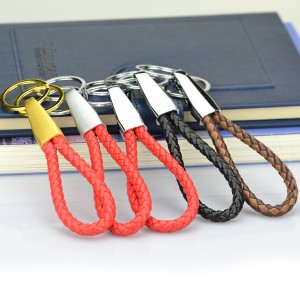 Car Key Chain Accessories Long Pu Leather Cord Charm Keyring Key Ring Handmade Braided Leather Rope Leather Strap Keychain