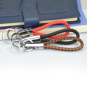 Porte-clés de voiture, accessoires, Long cordon en cuir Pu, breloque, corde en cuir tressée à la main, bracelet en cuir