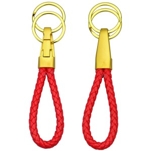 Mga Kagamitan sa Key Chain sa Salakyanan nga Taas nga Pu Leather Cord Charm Keyring Keyring Handmade Braided Leather Rope Leather Strap Keychain
