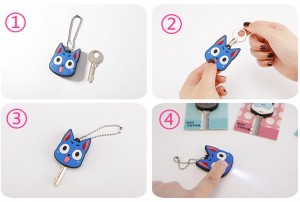 Pvc 3D Keychain Soft Kirihou Keychain LED Marama Animal Cartoon Te uhi matua Taarua 3D Key Chain Buckle
