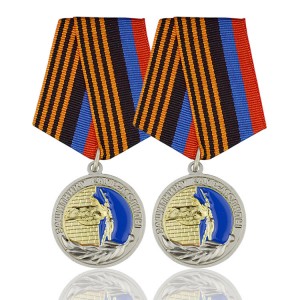Medalhão personalizado, emblema de metal fundido, medalhas militares de guerra 3D e medalha de honra com fita
