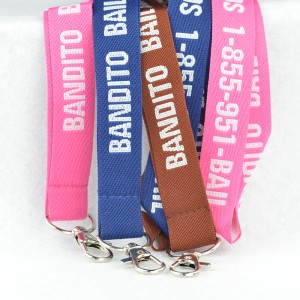 OEM Fashion Luxury Colorful Cute Lanyard Id Holder Detachable Logo Woven Embroidered Polyester Jacquard Neck Strap With Custom