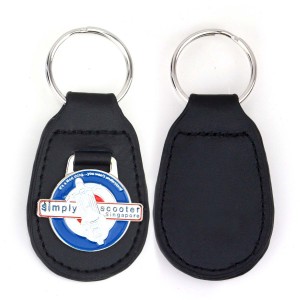 New Key Ring Sublimation Metal Key Chain Custom Name Leather Keyholder Car Keychain Key Holder With Souvenir Logo