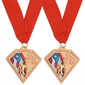 Wholesale Supply Custom Design 3D Logo Plating Copper Metal Sublimation Enamel Sports Souvenir Medals