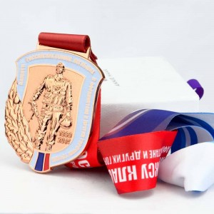 Customized Creative Antique Medallion Zinc Alloy Metal Embossed 3D Sports Commemorative Medal With Ribbon