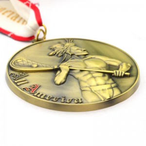 Intengo ephansi I-Wholesale Custom Design Metal Textured Ribbon Zinc Alloy 3D Marathon Running Sports Competition Medali