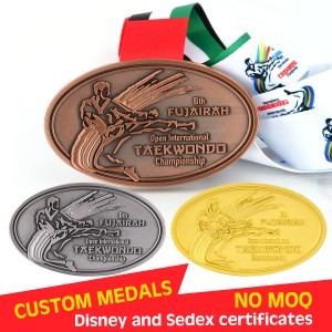 Heildsölu Sérsniðin málmur Classic Style Metal Mafucturer Gold Award Medallion Marathon Running Sport Blank Medalíur
