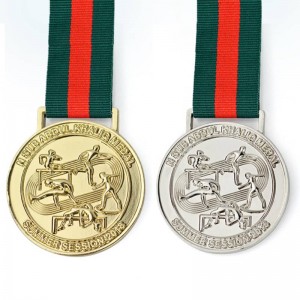 Sublimering Marathon Sport Löpning Medalj Anpassad 3D-guld Sliver-medalj och troféer Friidrottsmedaljer i metall
