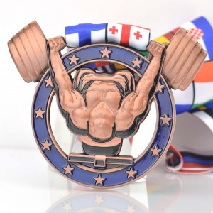 Raraunga Powerlifting Weightlifting Medal Engraving Sublimation Riipene Medal Ritenga