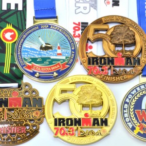 Umudari Wumukino Zinc Alloy 3D Metal 5K Marathon Triathlon Taekwondo Irushanwa Rirangiza Igihembo Imidari Imikino hamwe na Ribbon