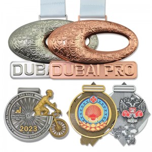 Wholesale Custom Metal Classic Style Metal Mafucturer Gold Award Medallion Marathon Running Sport Blank Medals