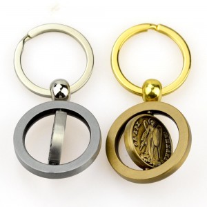 Zinxhirë çelësash të personalizuar të fabrikës Oem Dhuratë suvenir metalik me sublimim të zbrazët Zinxhirë çelësash Die Cast Logo e personalizuar 360 zinxhir çelësash rrotullues