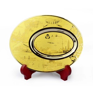 Supporto per tazza in metallo e legno inciso su misura Piatto di trofeo d'oro Placca di medaglia di premiazione in rilievo in rilievo