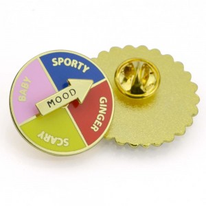 Promotional Metal Wheel Badge Professional Enamel Lapel Pin Manufacturer Souvenir Moving Custom Sliding Enamel Pin