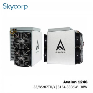Kanaan Avalon A1246 83/85/87T 3154-3306W Bitcoin Miner