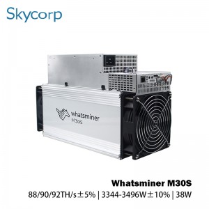 Whatsminer M30S 88/90/92T 3344-3496W Mineur Bitcoin