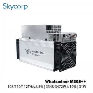 Whatsminer M30S++ 108/110/112T 3348-3472W Bitcoin Miner