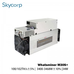 Whatsminer M30S+ 100/102T 3400-3468W Mineur Bitcoin