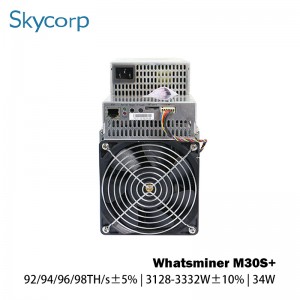 Whatsminer M30S+ 92/94/96/98T 3128-3332W Penambang Bitcoin