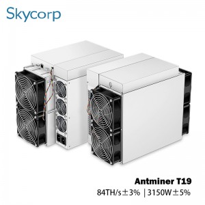 Թեժ վաճառել լավ հանքագործ Antminer T19 BTC Original Psu Bitcoin Miner-ով պահեստում: