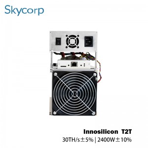 INNOSILICON T2T turbo 30Ths BTC Miner ar gyfer mwyngloddio bitcoin asic sha256