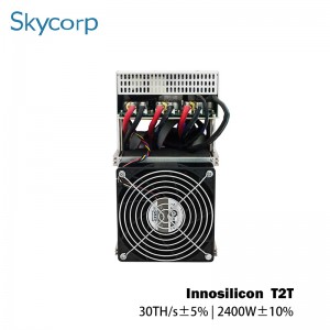 INNOSILICON T2T turbo 30Ths BTC Miner airson sha256 asic mèinnearachd bitcoin