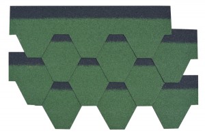 Teja de asfalto verde hexagonal