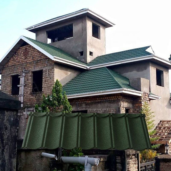 Gyári zöld Kőbevonatos tetőfedő lemezek színtípusai Kültéri épületekhez