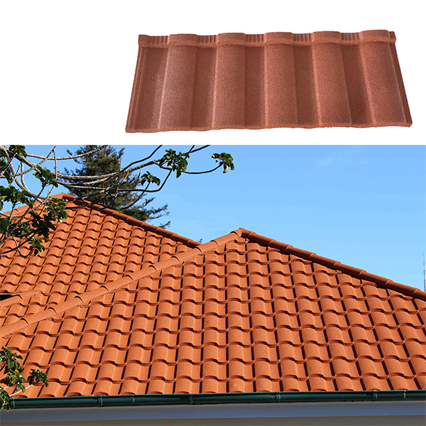 Africa Colorful Roman Stone Coated Metal Roof Tiles in Ghana