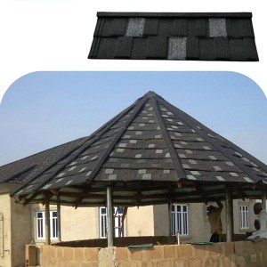 Kenya Wind Hail Proof iron sand Stone Chips Coated shingle roof tiles With High Quality