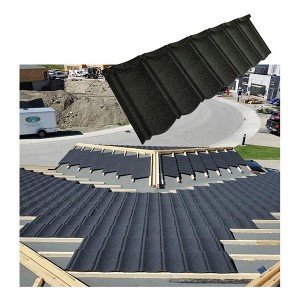 High Quality Anti Fade 0.4mm thick stone chip coated steel roof tiles in Ghana