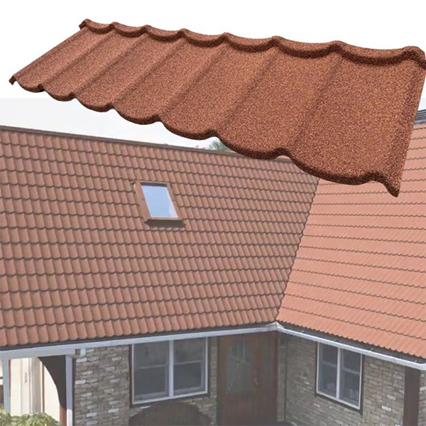 كينيا Wind Hail Proof Iron Sand Stone Chips Coated Terracotta Roof للحصول على عينات مجانية