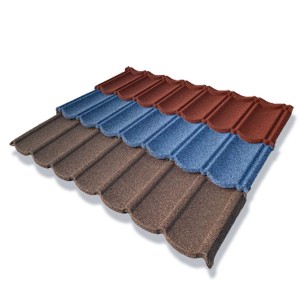 UV Resistant 0.5mm Anti Corrosion bond stone coated roofing sheet For Villa Roof