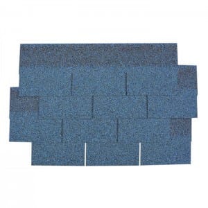 Color Stone Chip mifono Blue 3 Tab Asphalt Roofing Shingle miaraka amin'ny CE Certificate