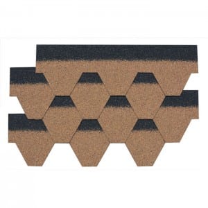 Tejas hexagonales de asfalto Desert Tan