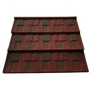 Kenya Wind Hail Proof iron sand Stone Chips Coated shingle tiles For Villa Roof