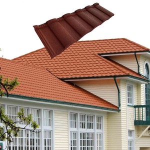 Kenya Wind Hail Proof iron sand Stone Chips Coated Rainbow Tile For Roofing Sheet