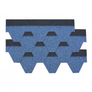 Hexagonal Asphalt Shingle Cor Azul