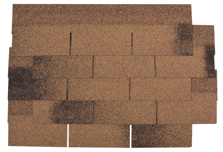 Lightweight coloured glaze 3 Tab Desert Sand Roof Shingles for slope roof
