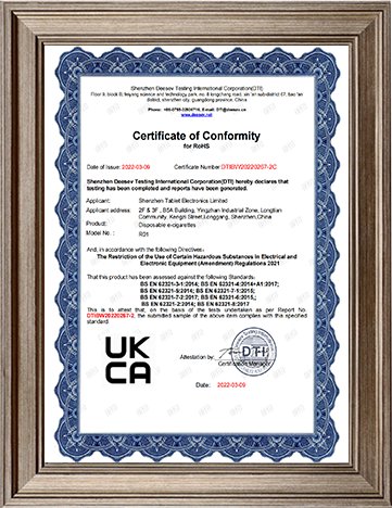 UK RoHS Certificate