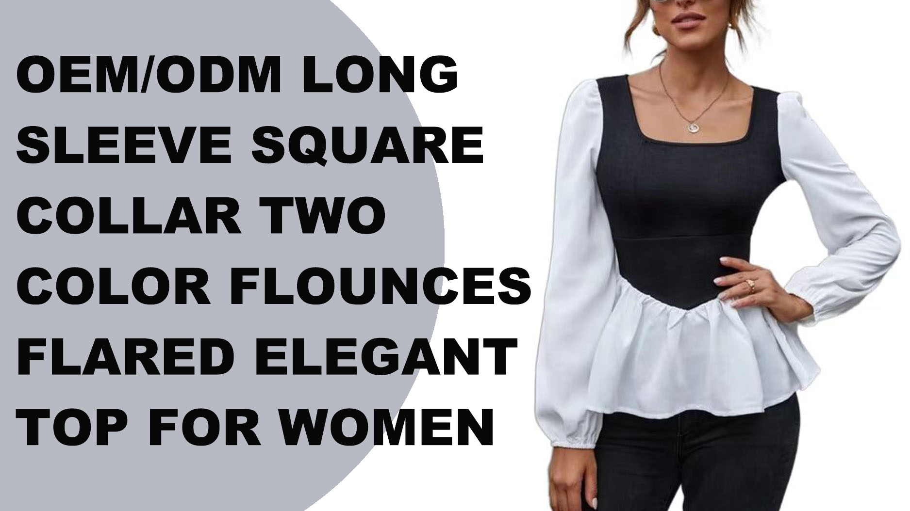 square collar elegant top women