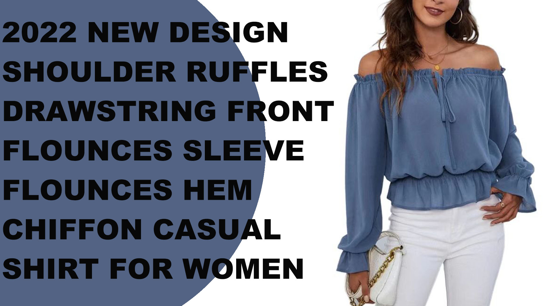 ruffles drawstring chiffon casual shirt women
