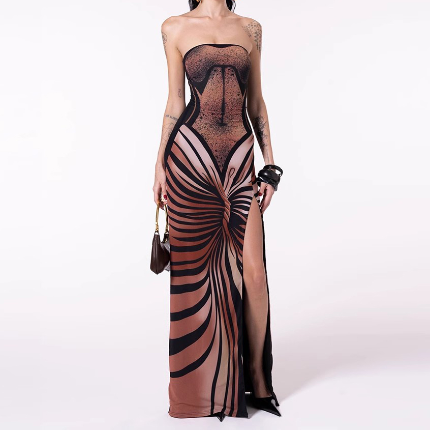 3D Printed Backless Slit Dress Manufacturer
