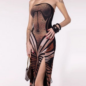 3D Printed Backless Slit Dress Manufacturer
